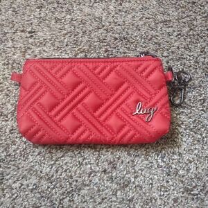 Lug Metro XL ID Pouch in Poppy Red EUC